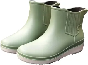 Womens Ankle Rain Boots Ladies Winter Spring Garden Fashionable Low Top and Rain Boots Muddy Boots Women